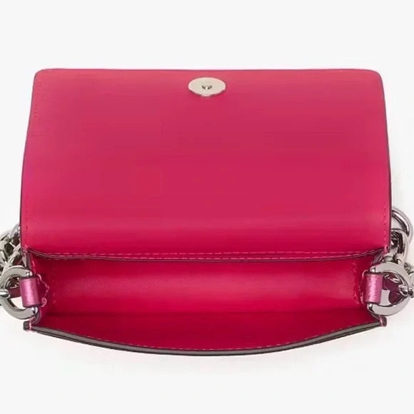 Kate Spade Bikini Pink Dual Chain Card Case Crossbody - Picture 5 of 7